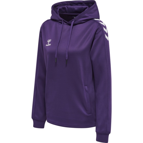 Damen Hoodie Hummel Core XK Poly Sweat - Acai/Weiß
